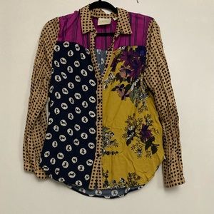 Maeve by Anthropology Multi-Cored Button Down